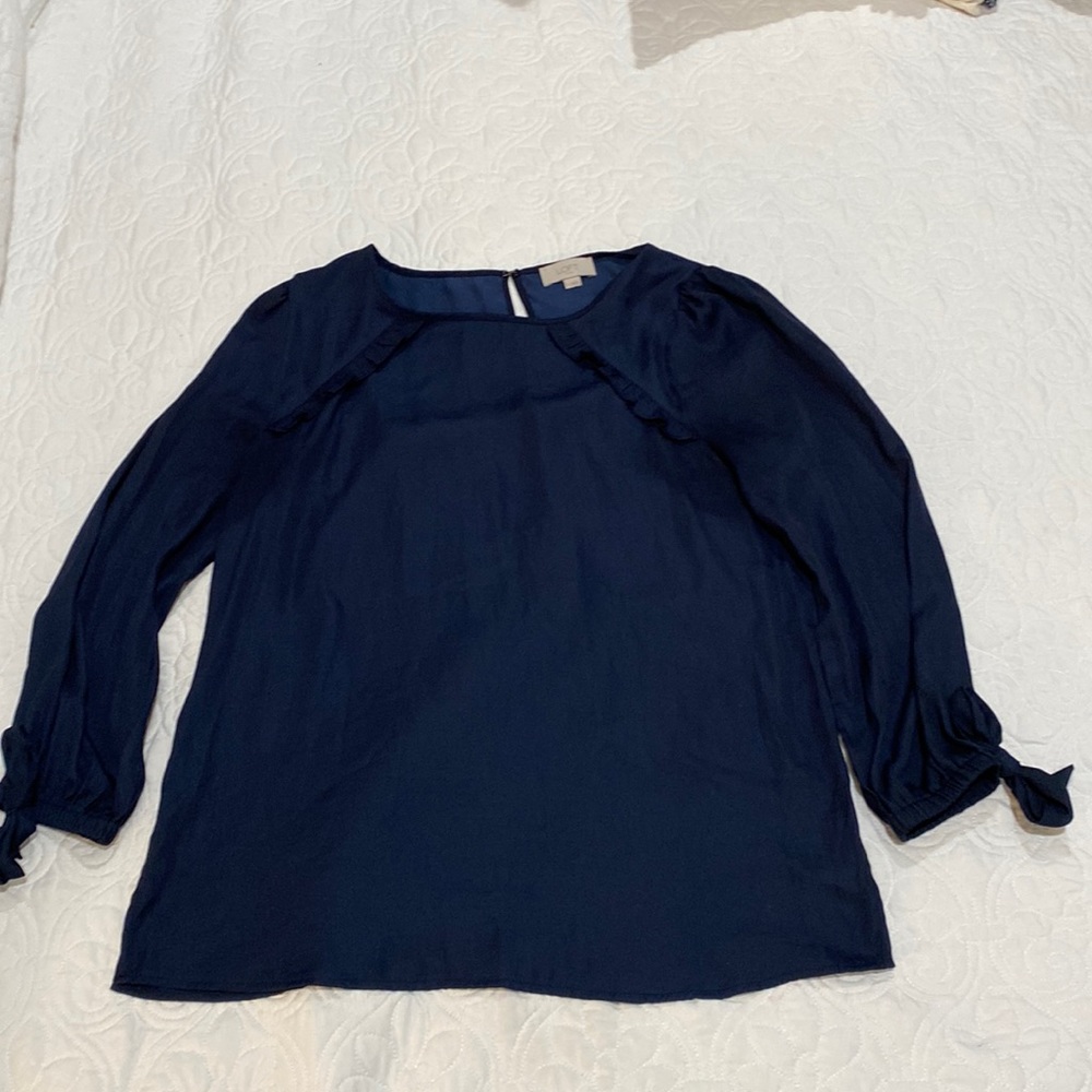 LOFT Outlet navy blue 3/4 sleeve blouse